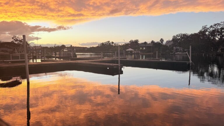 Marina at sunset on the Homosassa River
